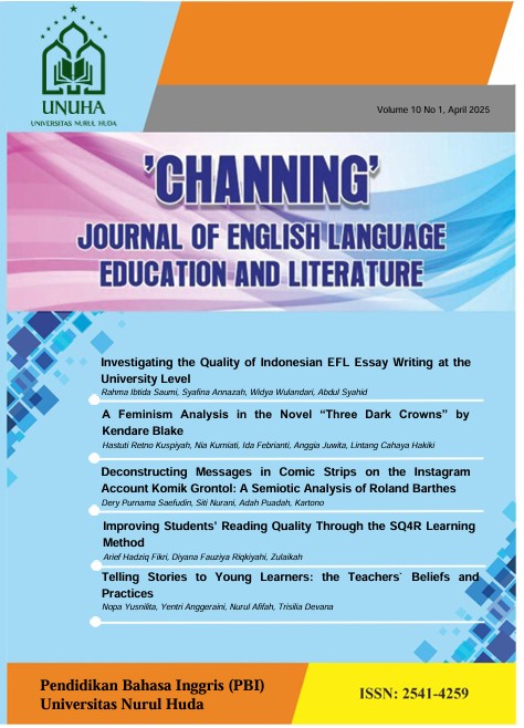 					View Vol. 10 No. 1 (2025): Channing: Journal of English Language Education and Literature 
				