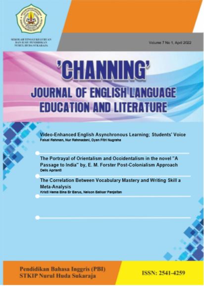 					View Vol. 7 No. 1 (2022): Channing: Journal of English Language Education Literature- April 2022
				