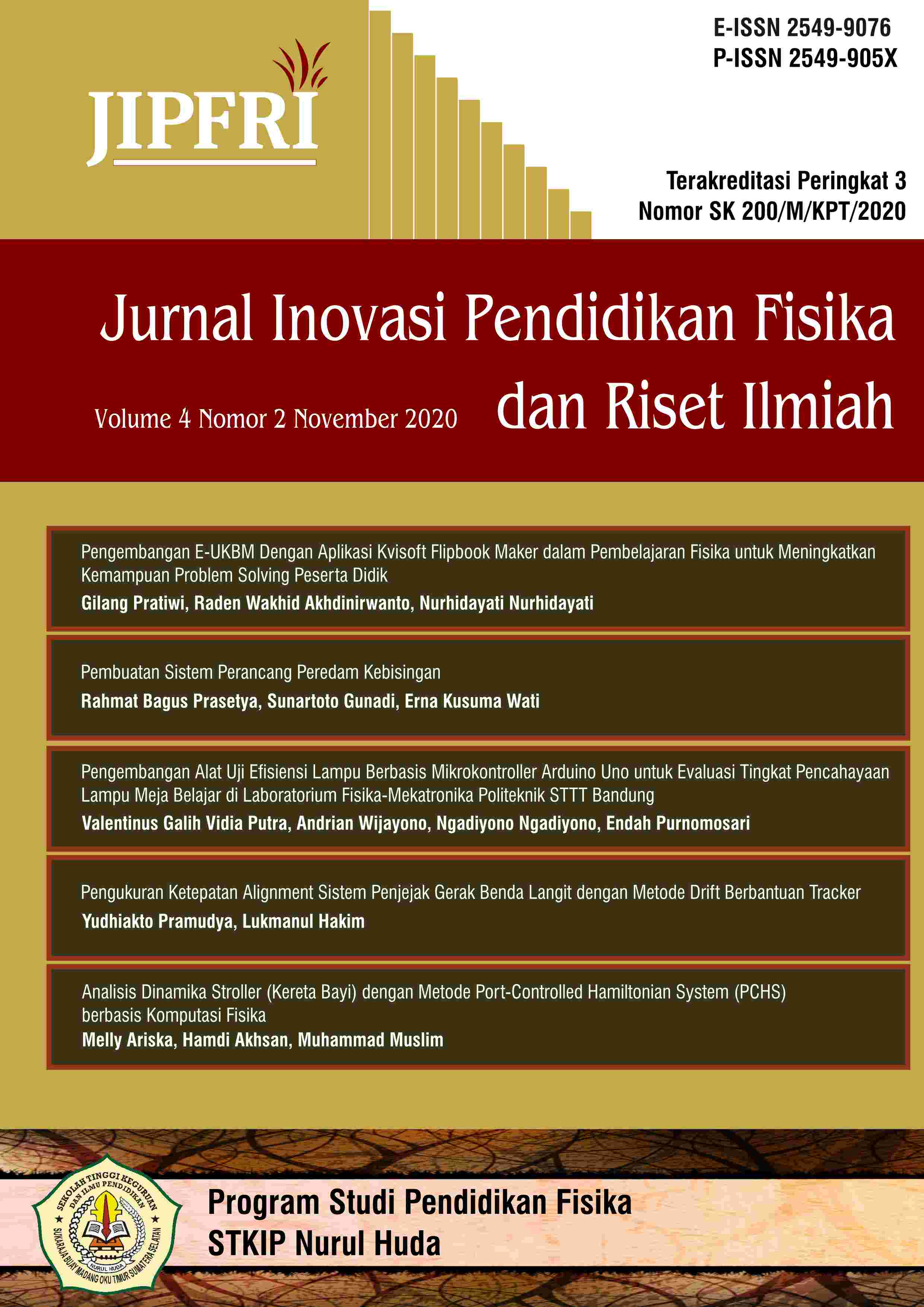 					View Vol. 4 No. 2 (2020): JIPFRI (Jurnal Inovasi Pendidikan Fisika dan Riset Ilmiah) - November 2020
				