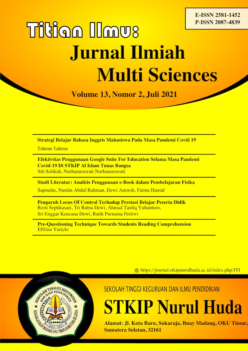 					View Vol. 13 No. 2 (2021): Titian Ilmu: Jurnal Ilmiah Multi Sciences - July 2021
				