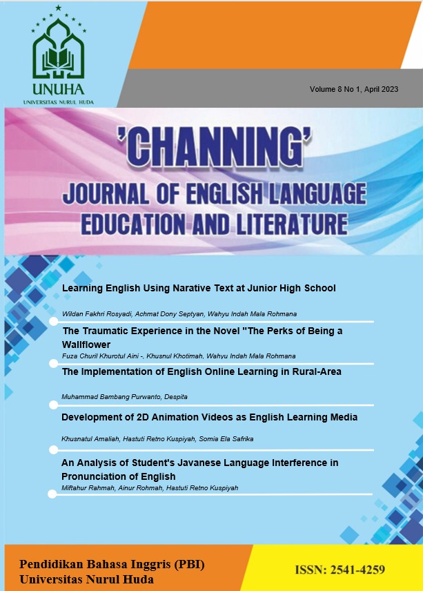 					View Vol. 8 No. 1 (2023): Channing: Journal of English Language Education and Literature- April 2023
				