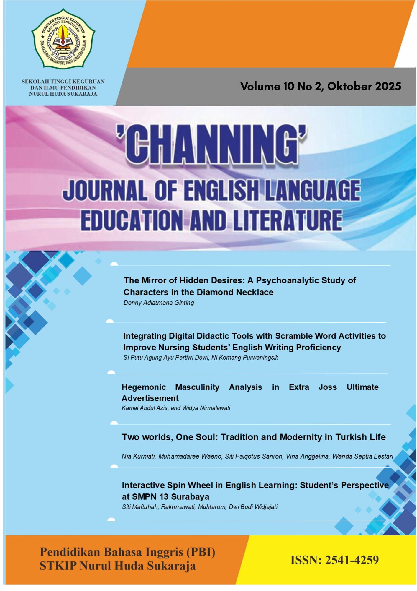 					View Vol. 10 No. 2 (2025): Channing: Journal of English Language Education and Literature 
				