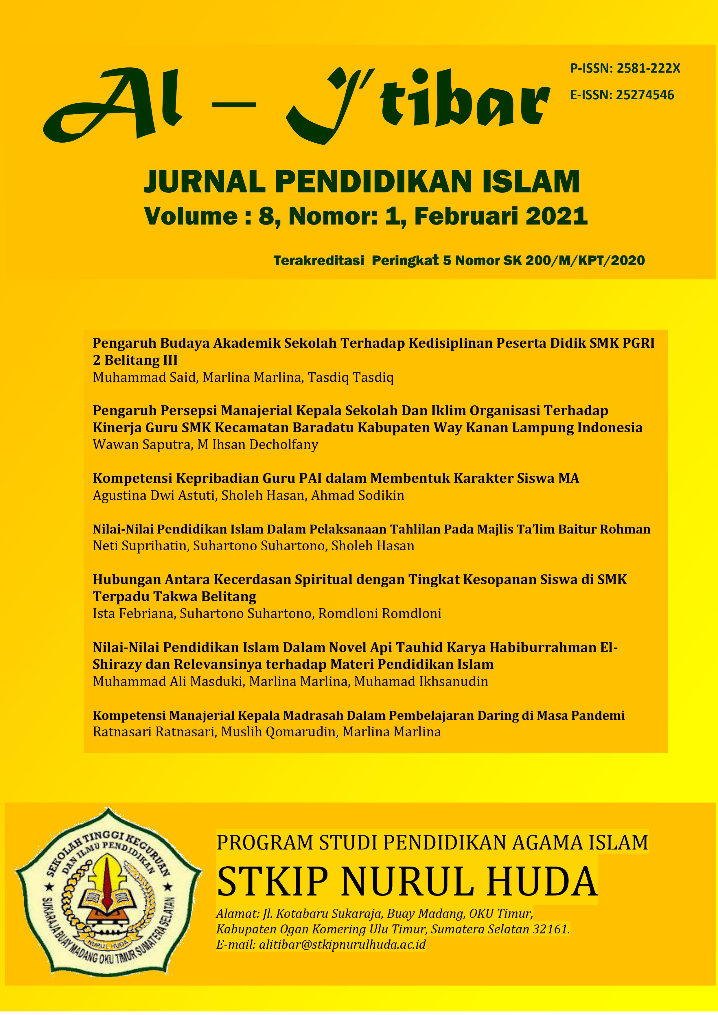					View Vol. 8 No. 1 (2021): Jurnal Pendidikan Islam: Al I'tibar
				