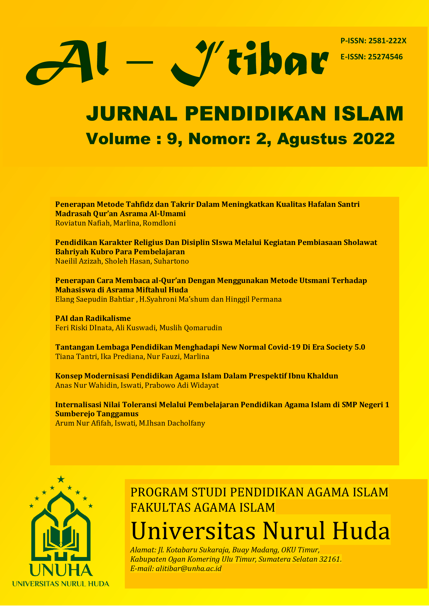 					View Vol. 9 No. 2 (2022): Jurnal Pendidikan Islam: Al I'tibar
				